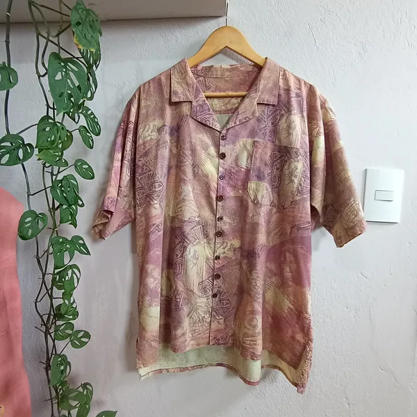 Camisa masculina étnica em algodão - Tamanho GG