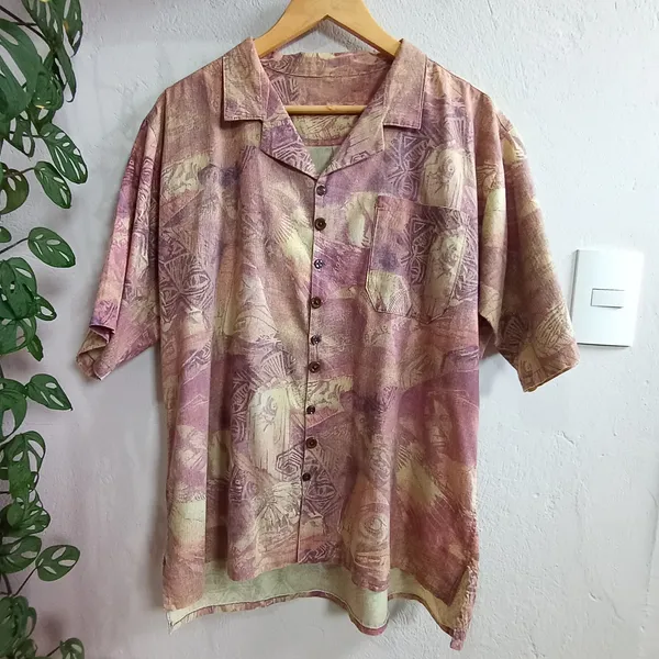 Camisa masculina étnica em algodão - Tamanho GG