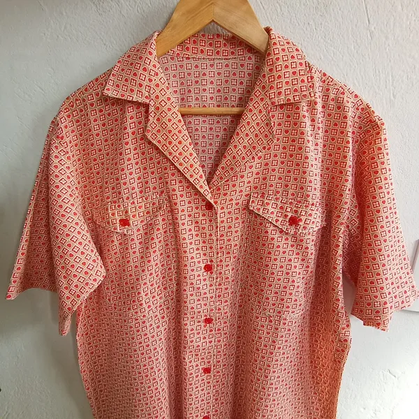 Camisa feminina vintage anos 70 - Tamanho G