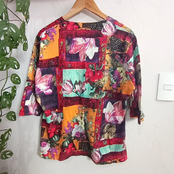 Blusa Artesanal em Malha de Algodão - Tamanho G