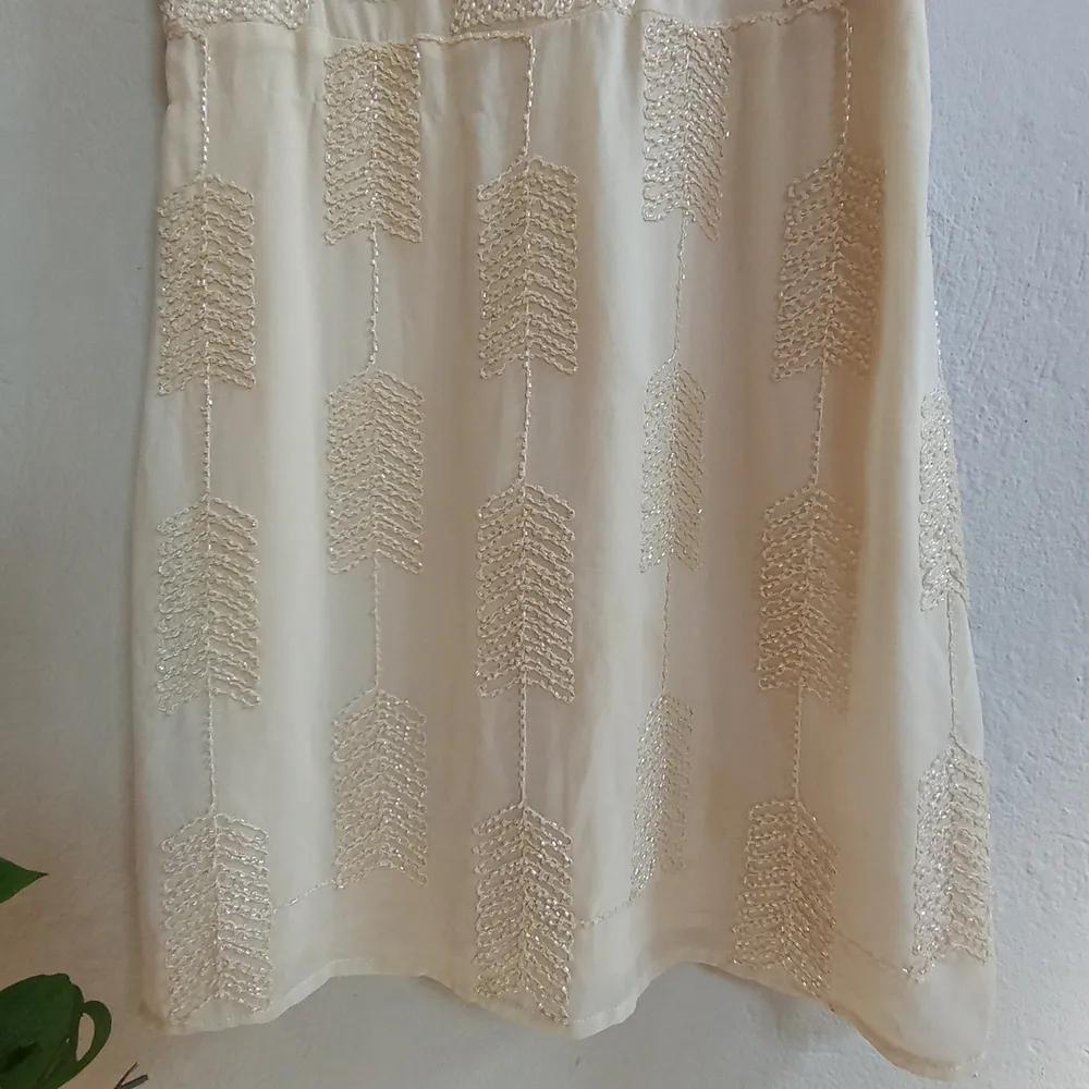 Vestido Vintage Boho Com Micangas de Vidro - Tamanho P
