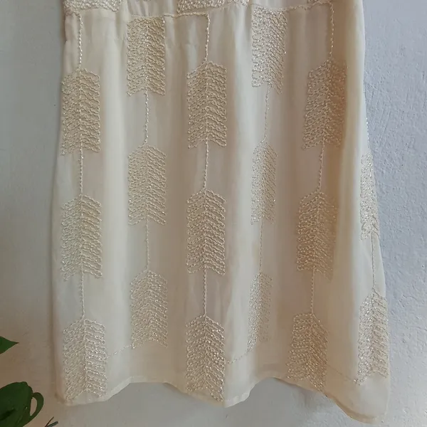 Vestido Vintage Boho Com Micangas de Vidro - Tamanho P