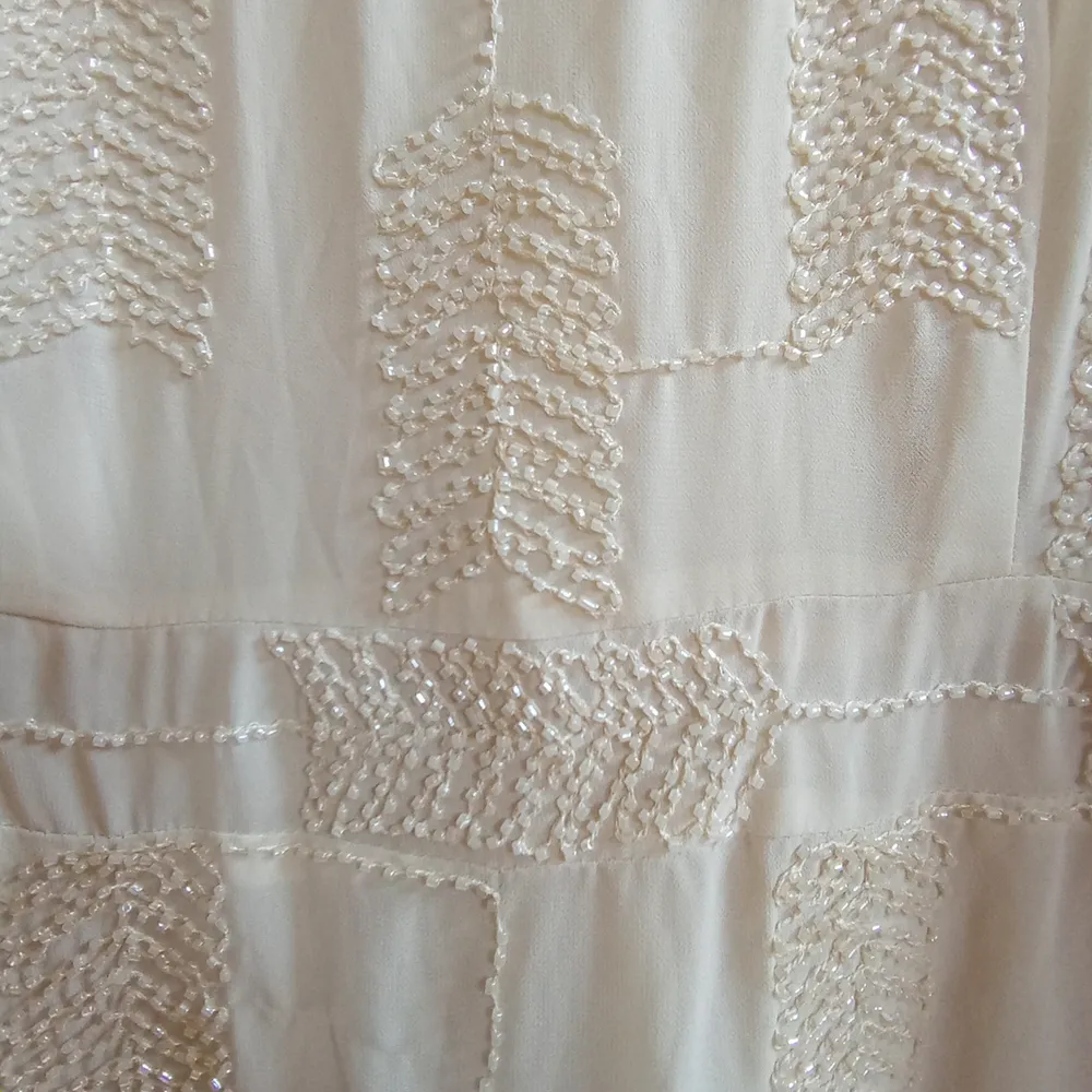 Vestido Vintage Boho Com Micangas de Vidro - Tamanho P