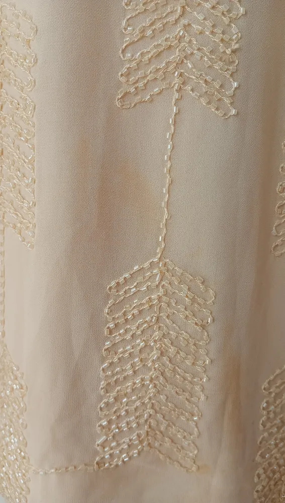 Vestido Vintage Boho Com Micangas de Vidro - Tamanho P