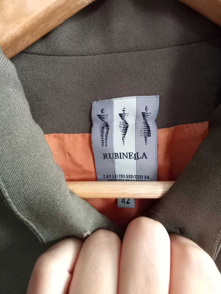 Blazer Rubinella de Alfaiataria Verde Oliva - Tamanho 42