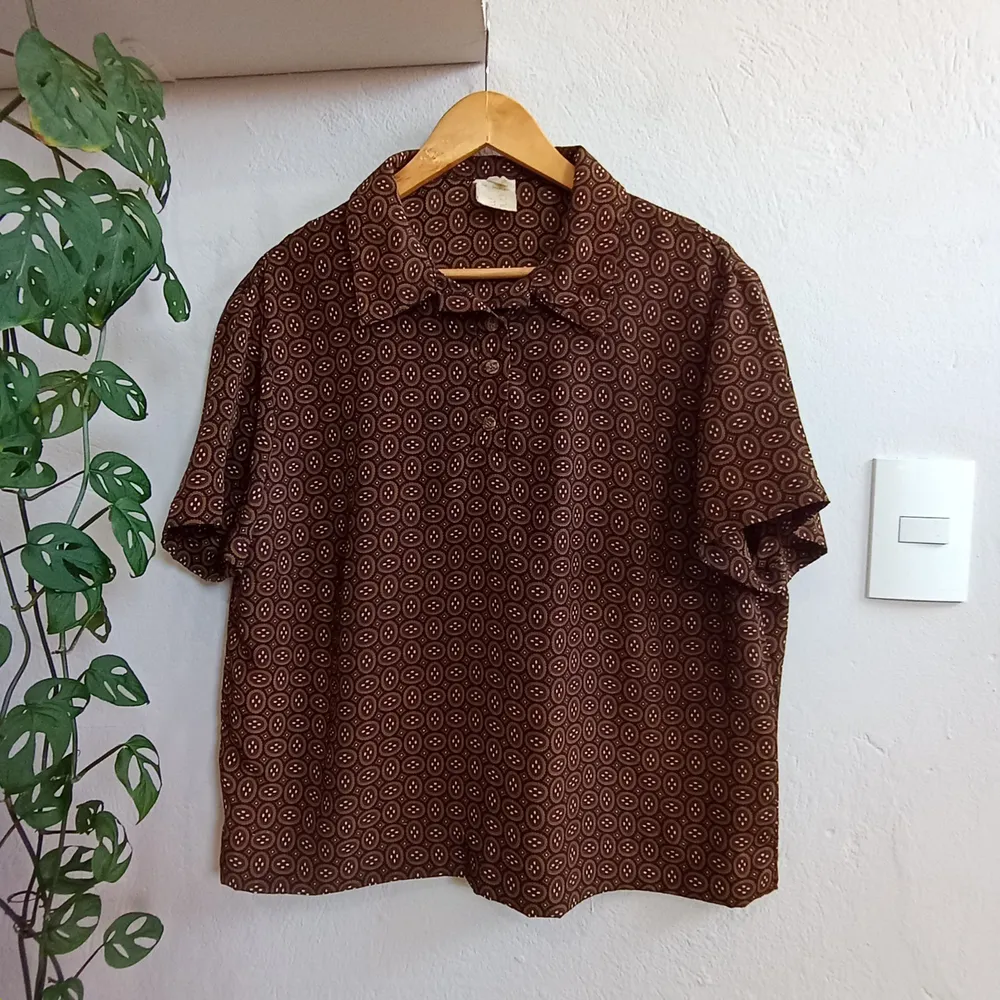 Blusa Vintage CGC Ana Manhê Marrom - Tamanho GG