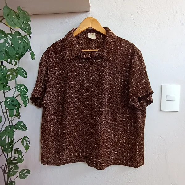 Blusa Vintage CGC Ana Manhê Marrom - Tamanho GG