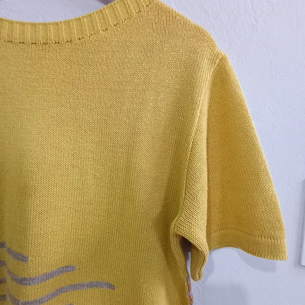 Blusa de Tricô Leve Amarela Tamanho G