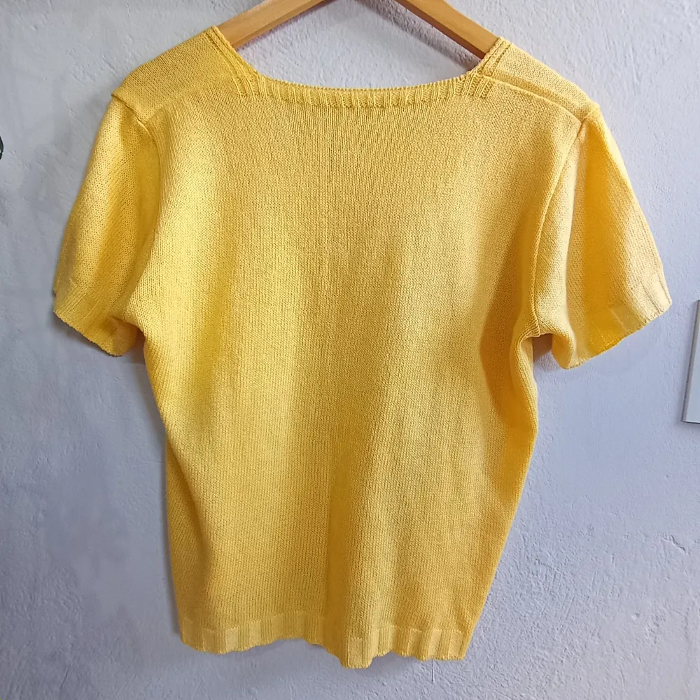 Blusa de Tricô Amarela com Tranças M