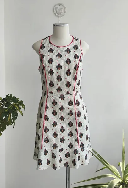 Vestido de costas vazadas estampa cachorros Antix  M