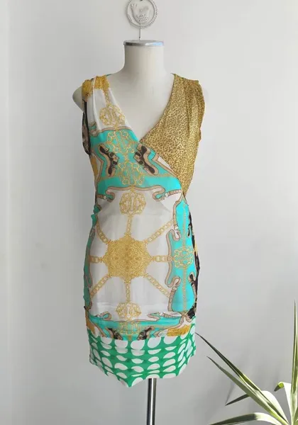 Bobstore vestido em seda estampada - PP