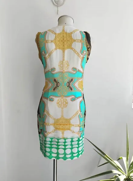 Bobstore vestido em seda estampada - PP