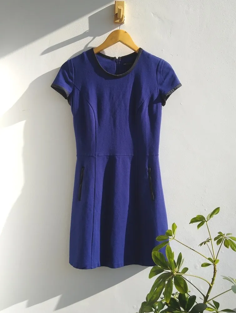 vestido tubinho em malha azul Mango - PP