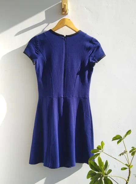 vestido tubinho em malha azul Mango - PP