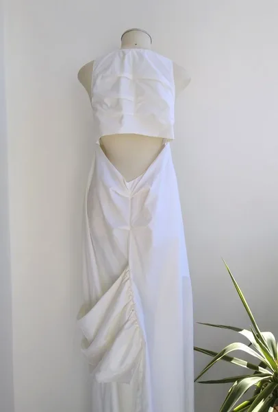 Osklen vestido de festa longo off-white - P