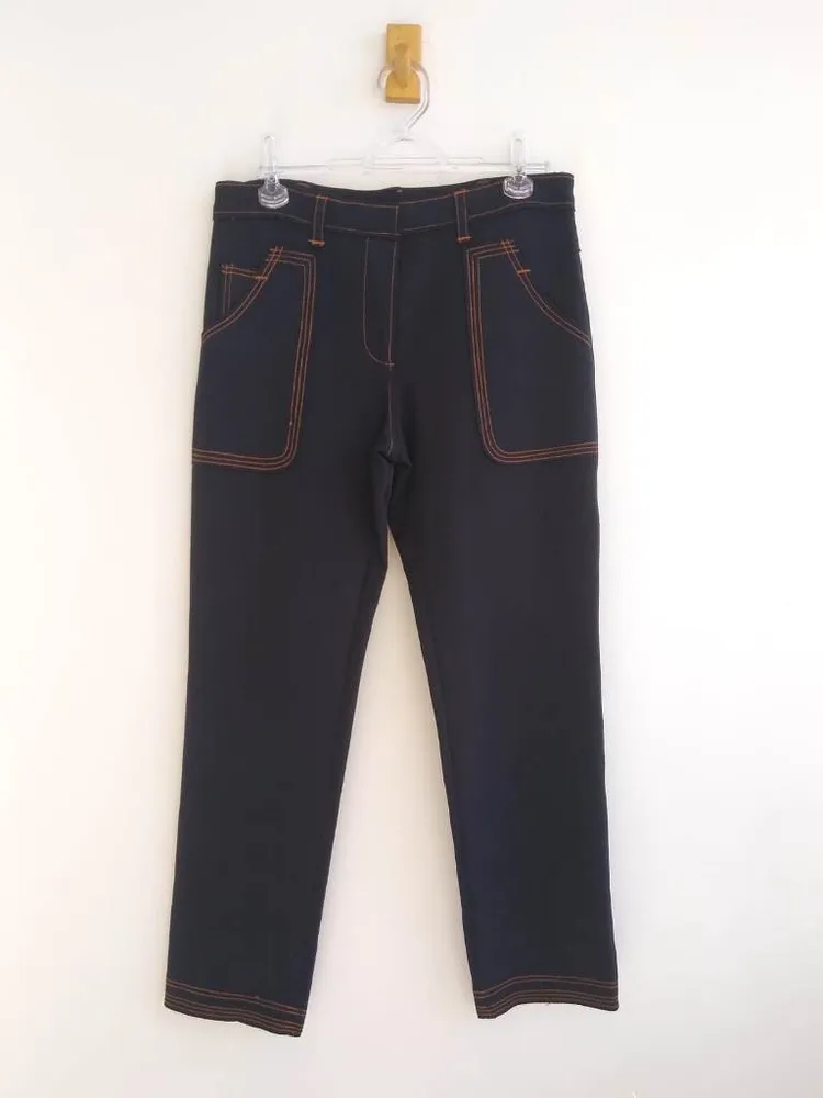 Fit calça preta de malha pesada - 44