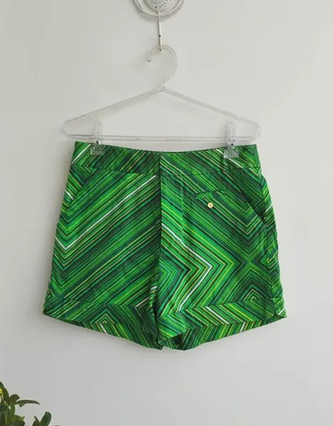 Farm shorts em sarja listrada verde - M