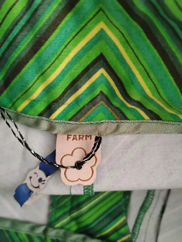 Farm shorts em sarja listrada verde - M