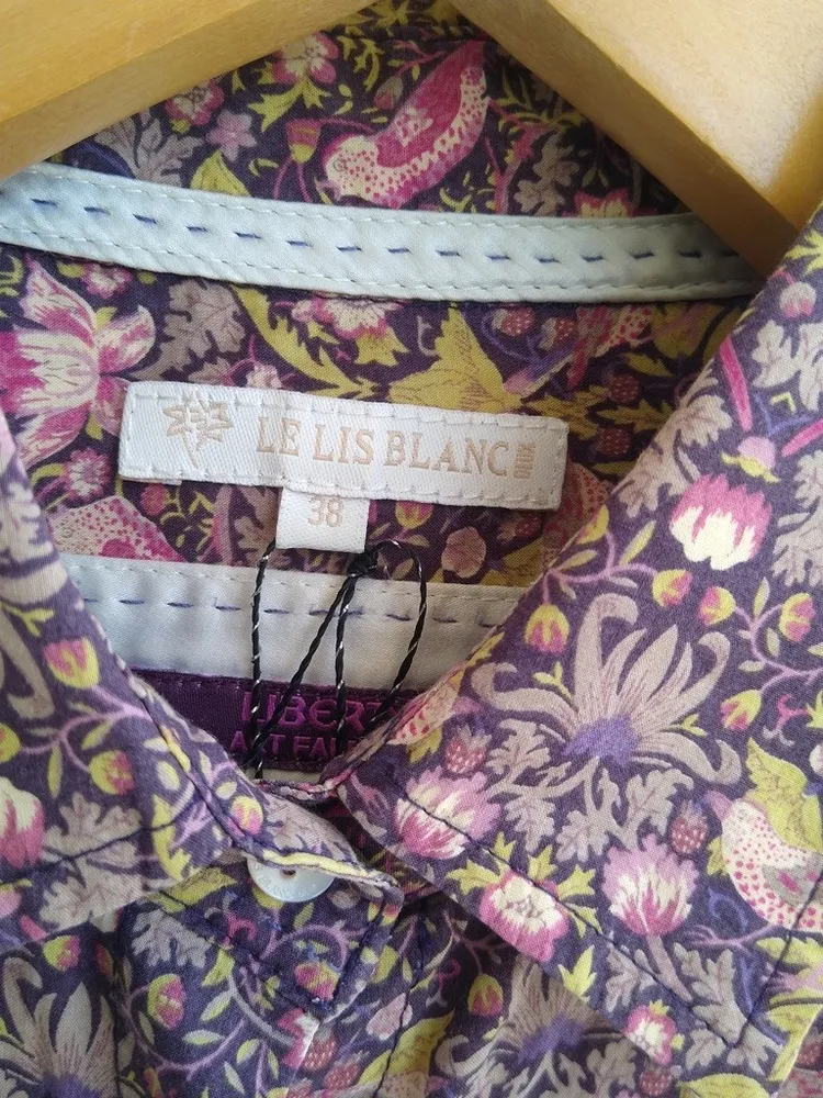 Le Lis Blanc Camisa floral Liberty  vinho/bege m/l -38