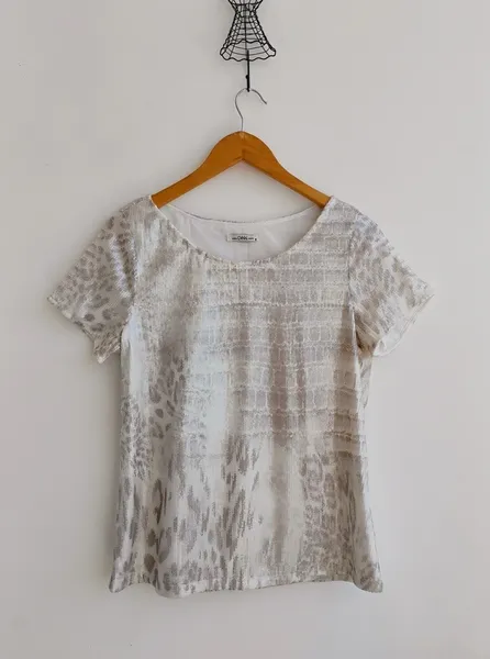 Canal T-shirt em paetês estampa cobra  - M