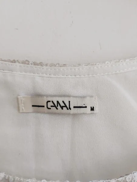 Canal T-shirt em paetês estampa cobra  - M