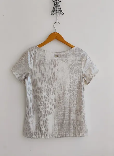 Canal T-shirt em paetês estampa cobra  - M