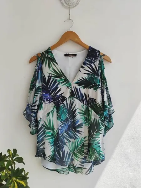 Animale Blusa fluida estampa folhas - 36