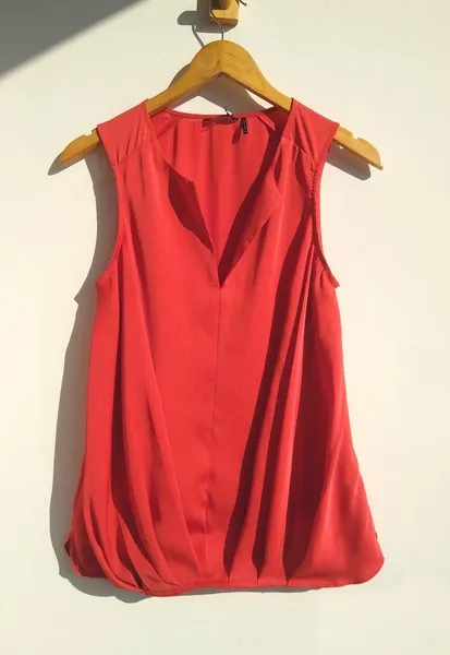 Marciano Blusa pregueada vermelha - M