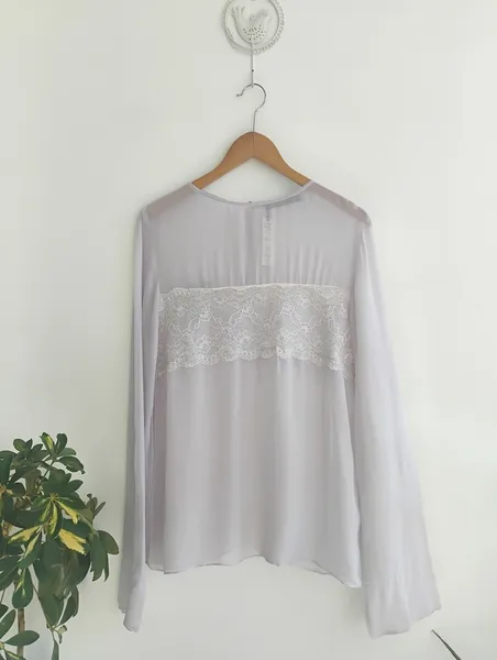 Animale Blusa de seda pura lilás com renda - 38