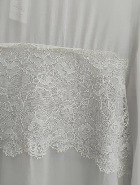Animale Blusa de seda pura lilás com renda - 38