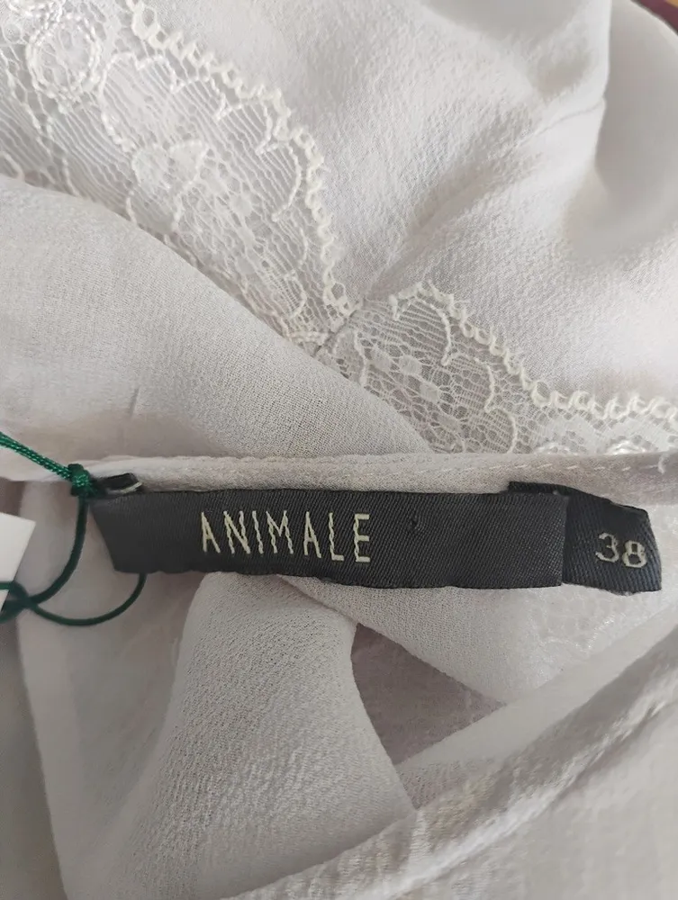 Animale Blusa de seda pura lilás com renda - 38