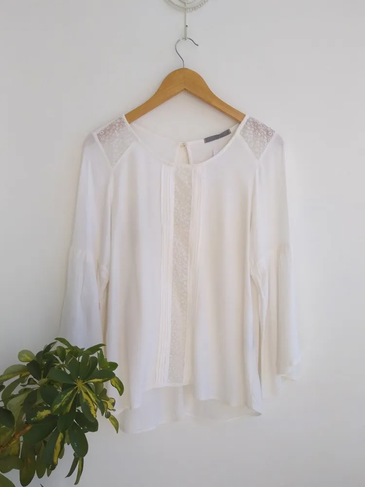 Absolutti Blusa off-white com entremeios - M