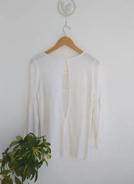 Absolutti Blusa off-white com entremeios - M