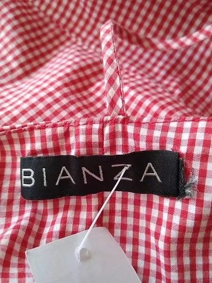 Bianza Blusa de alcinhas vichy vermelha - G