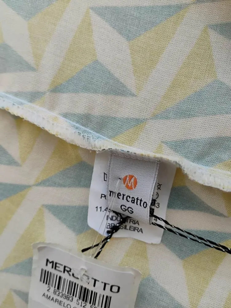Mercatto Blusa estampa geométrica verde amarelo - GG