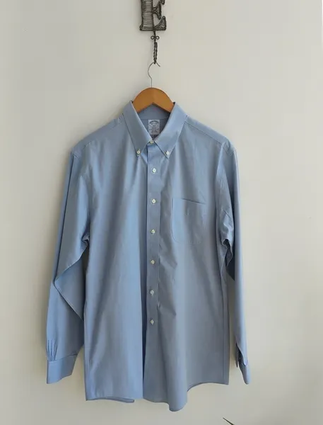 Brooks Brothers Camisa masculina azul claro m/l 16 1/2 4/5