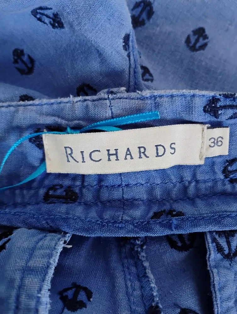 Richards bermuda em linho bordado azul - 36