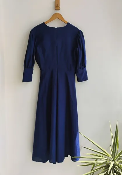 Vestido longo rodado azul escuro Agnes Co. - M