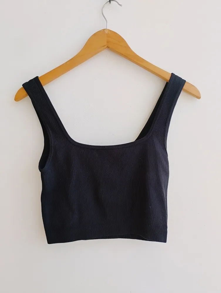 Zara regata cropped  preta canelada - G