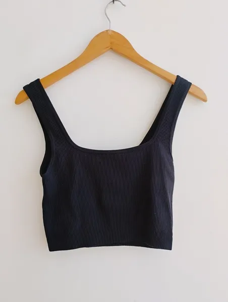 Zara regata cropped  preta canelada - G