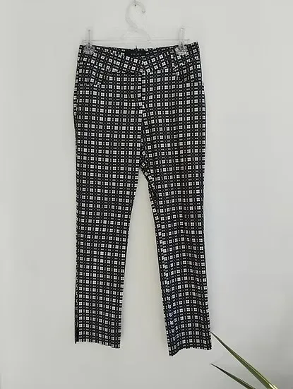 Fillity Calça skinny xadrez preto e branco - 38