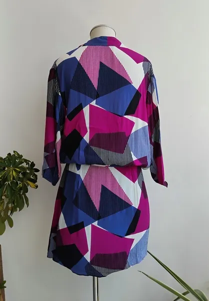 Cori vestido transpassado estampa geométrica - 40