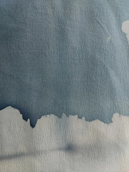Camisa de seda pura estampa tye-die azul - M