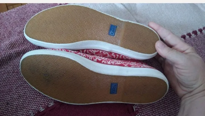 tenis keds vermelho florzinhas
