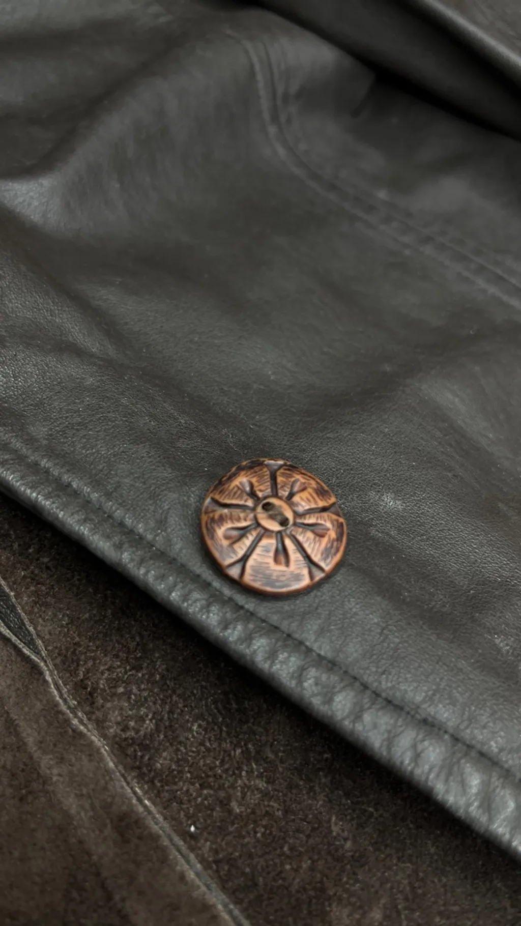 Jaqueta feminina de couro legítimo marrom tamanho p