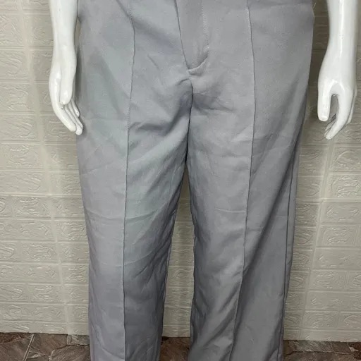 Calça alfaiataria feminina wide leg cinza