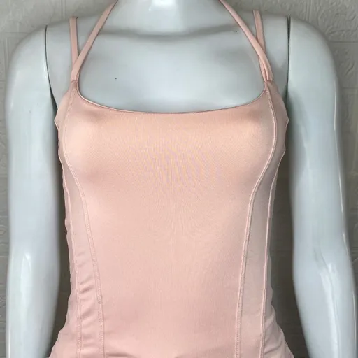 Regata feminina estilo corset rosa