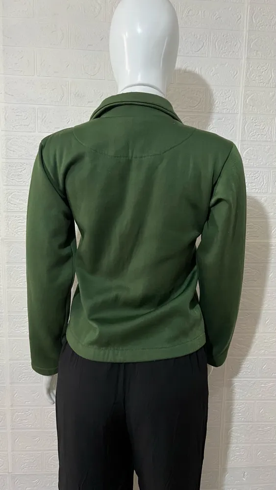 Jaqueta feminina verde militar forrada