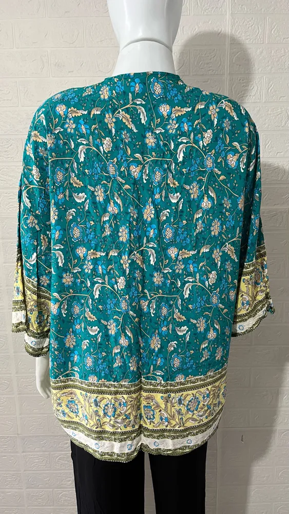 Kimono feminino manga curta estampado