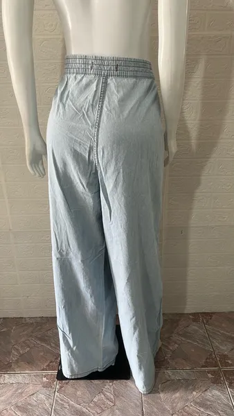 Calça feminina jeans pantalona plus size. (novo)